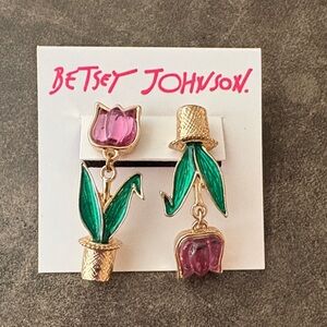Betsey Johnson Pink Tulip Earrings